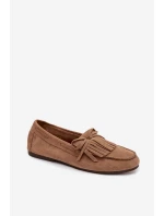 Dámske mokasíny s strapcami - svetlohnedé Janelisse Dámske mokasíny s strapcami - svetlohnedé Janelisse
