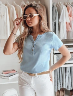 Dámska rebrovaná blúzka KISS LOOK modrá FashionStreet RY2835