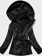 Čierna dámska prešívaná bunda (RQW-7009)