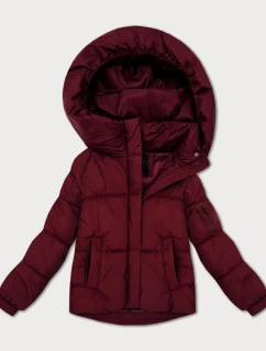 Dámska bunda nadrozmernej veľkosti vo vínovej farbe Vínová farba na prechodné obdobie S'West (B2003-27)