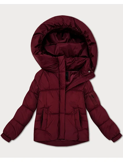 Dámská oversize bunda ve vínové bordó barvě pro přechodné období model 21422899 - S'WEST Dámská oversize bunda ve vínové bordó barvě pro přechodné období model 21422899 - S'WEST
