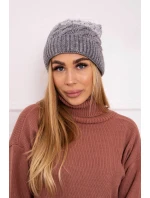 Fleecová čiapka Ilona K218 sivá+biela Fleecová čiapka Ilona K218 sivá+biela