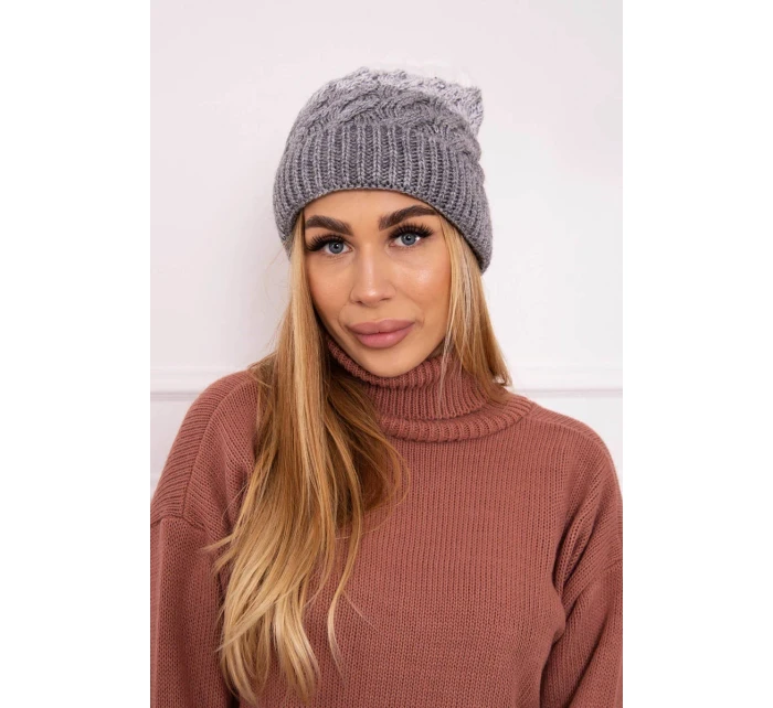Fleecová čiapka Ilona K218 sivá+biela Fleecová čiapka Ilona K218 sivá+biela