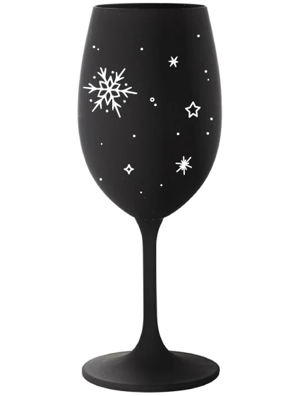 ZIMĚNKA - čierny pohár na víno 350 ml