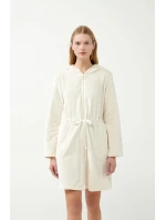 Dámsky flísový župan na zips 21360 Ecru - Vamp
