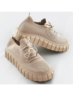 Béžové azúrové šnurovacie topánky (AA37)