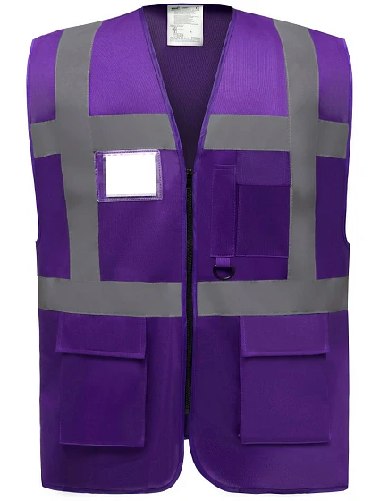 Yoko HVW 801 Hi-Vis multifunkčná vesta 79.W801 fialová Yoko HVW 801 Hi-Vis multifunkčná vesta 79.W801 fialová