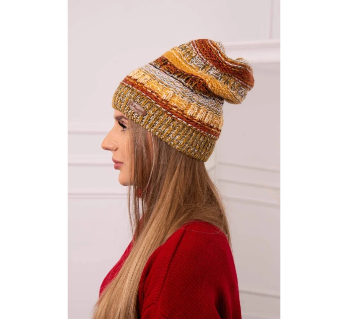 Čiapka s fleecom Patrycja K254 horčica + khaki