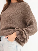 Dámský oversize svetr se model 22358355 na rukávech fango - K-Fashion Dámský oversize svetr se model 22358355 na rukávech fango - K-Fashion