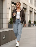 Kurtka damska przejściowa pikowana z kapturem brązowa model 22102049 - FashionStreet