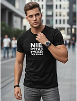 Pánske bavlnené tričko s humorným nápisom čierne FashionStreet NX0113R