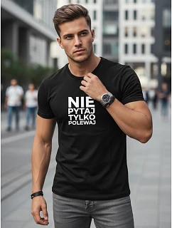 Pánske bavlnené tričko s humorným nápisom čierne FashionStreet NX0113R