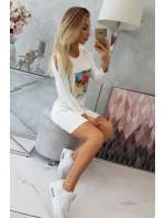 Šaty s potlačou Honey girl ecru