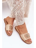 Ploché Dámské Klapky S Ozdobným Béžové model 21699564 - Boto