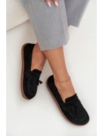 Kožené semišové mokasíny typu barefoot Zazoo 322 černé Kožené semišové mokasíny typu barefoot Zazoo 322 černé