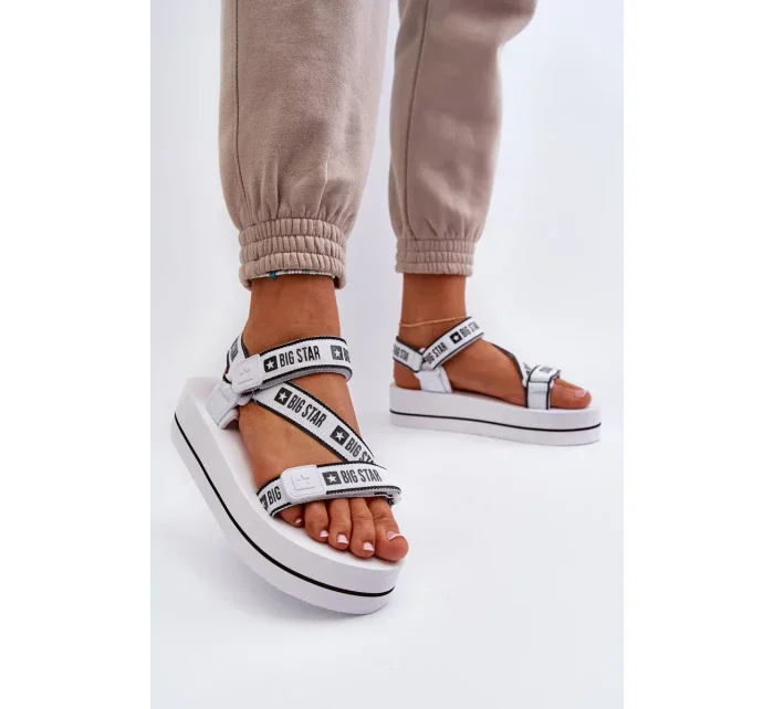 Dámské sandály na platformě Big Star Bílé