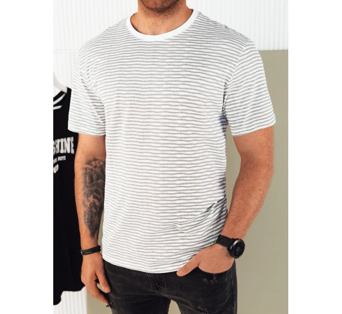 Pánske biele tričko s potlačou FashionStreet RX5399 Pánske biele tričko s potlačou FashionStreet RX5399