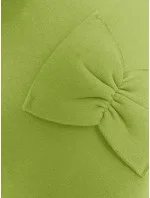 Teplá dámská mikina v barvě s mašlemi model 19742934 - MADE IN ITALY