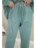 Bavlnená tepláková súprava Oversize + nohavice tmavá mentolová Bavlnená tepláková súprava Oversize + nohavice tmavá mentolová