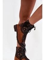 Skórzane Botki Damskie Z Naturalnej Skóry Na Płaskim Obcasie Maciejka 07004-29 Camel