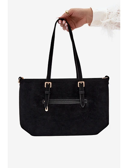 Shopper taška z imitace semiše Černá model 22221025 - Flora&Co Shopper taška z imitace semiše Černá model 22221025 - Flora&Co