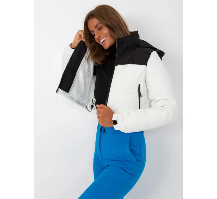 Dámska bunda NM KR D2 3825 68P biela a čierna