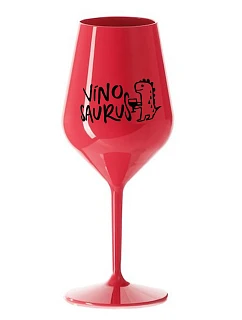 VÍNOSAURUS - červený nerozbitný pohár na víno 470 ml