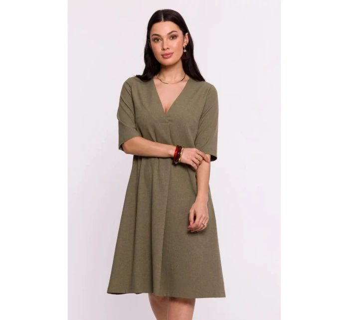Dámske šaty B280 olivovo zelené - BeWear