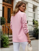 Żakiet damski klasyczny z rękawem różowy model 22261580 - FashionStreet
