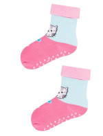 Dievčenské ponožky YO! Girls SKF-0005G Froté, Zahrnuté ABS 17-26