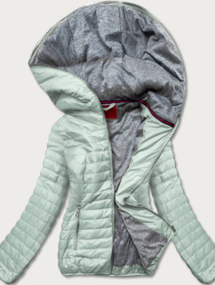 Mätovo sivá dámska bunda s kapucňou (DL011)