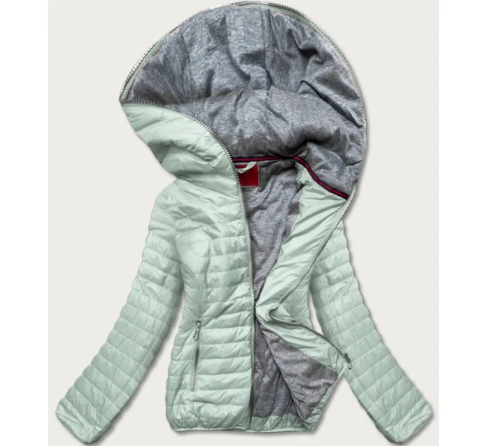 Mätovo sivá dámska bunda s kapucňou (DL011)