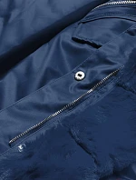 Dámska parka s kožušinou v tmavomodrej farbe (5m762-215) Dámska parka s kožušinou v tmavomodrej farbe (5m762-215)