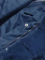 Dámska parka s kožušinou v tmavomodrej farbe (5m762-215)