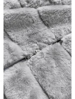 Šedá kožešinová vesta s kapucí model 17836736 - S'WEST Šedá kožešinová vesta s kapucí model 17836736 - S'WEST