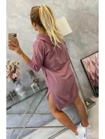 Šaty s kapucí a delšími zády tmavě růžové Šaty s kapucí a delšími zády tmavě růžové