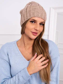 Fleecová čepice Ida model 18751197 tmavě béžová - K-Fashion