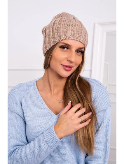 Fleecová čepice Ida model 18751197 tmavě béžová - K-Fashion Fleecová čepice Ida model 18751197 tmavě béžová - K-Fashion