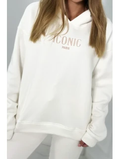 Izolovaná bavlněná souprava, mikina s model 18922065 + kalhotami ecru - K-Fashion