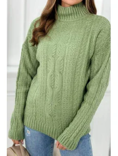 Sveter s rolákom tmavá mäta