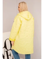 Dámska prešívaná bunda s kapucňou a HOPE Yellow