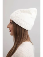 Dámská zimní čepice z vlny s a prodlouženými stranami fialová model 21865208 - K-Fashion