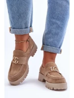 Dámské semišové polobotky s ozdobou Bežové model 21630042 - Laura Messi