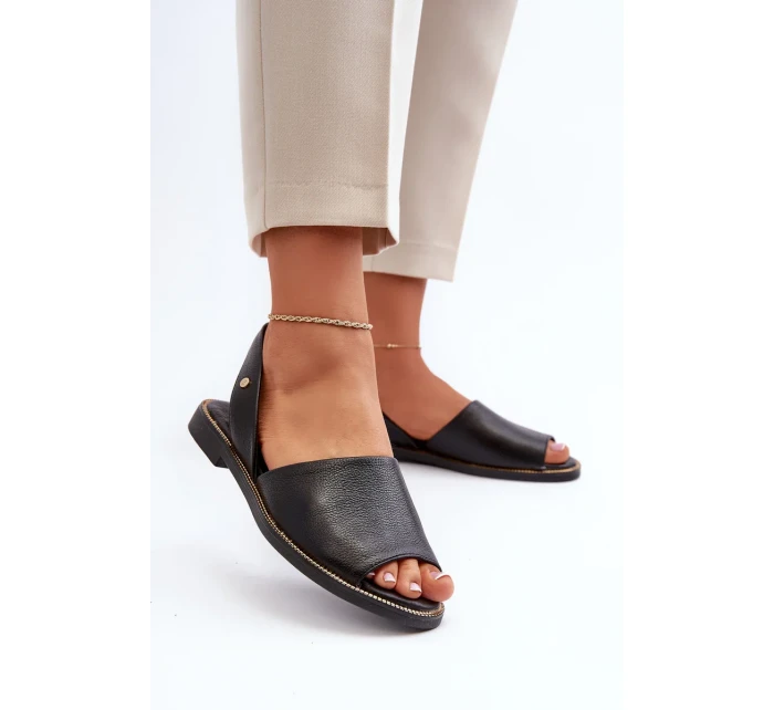 Čierne kožené sandále Lemar Alivia Čierne kožené sandále Lemar Alivia