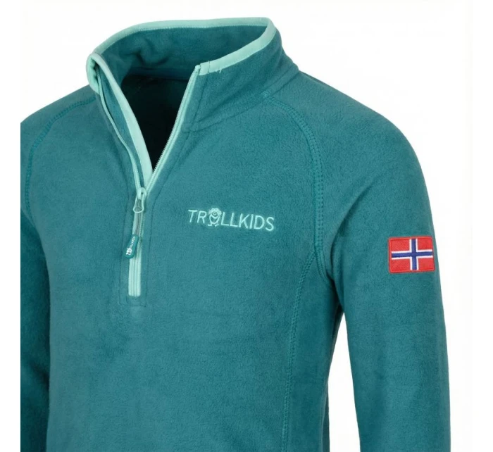 Fleecová mikina pro se zipem Kids Half Zip zelená model 21363896 - Trollkids