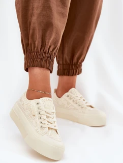 Dámské Krajkové Tenisky Big Star model 21690699 Béžové - Big Star Shoes