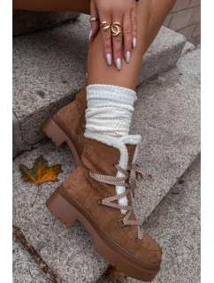 Śniegowce Damskie Z Kożuszkiem Camel Irmara