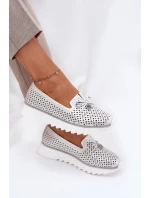 Dámske topánky z prírodnej kože - strieborné