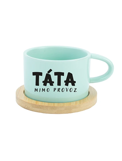 TÁTA MIMO PREVÁDZKY – mätový hrnček s makrónkou, 200 ml