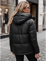 Dámska zimná prešívaná bunda s kapucňou, čierna, FashionStreet TY5966 Dámska zimná prešívaná bunda s kapucňou, čierna, FashionStreet TY5966